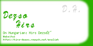 dezso hirs business card